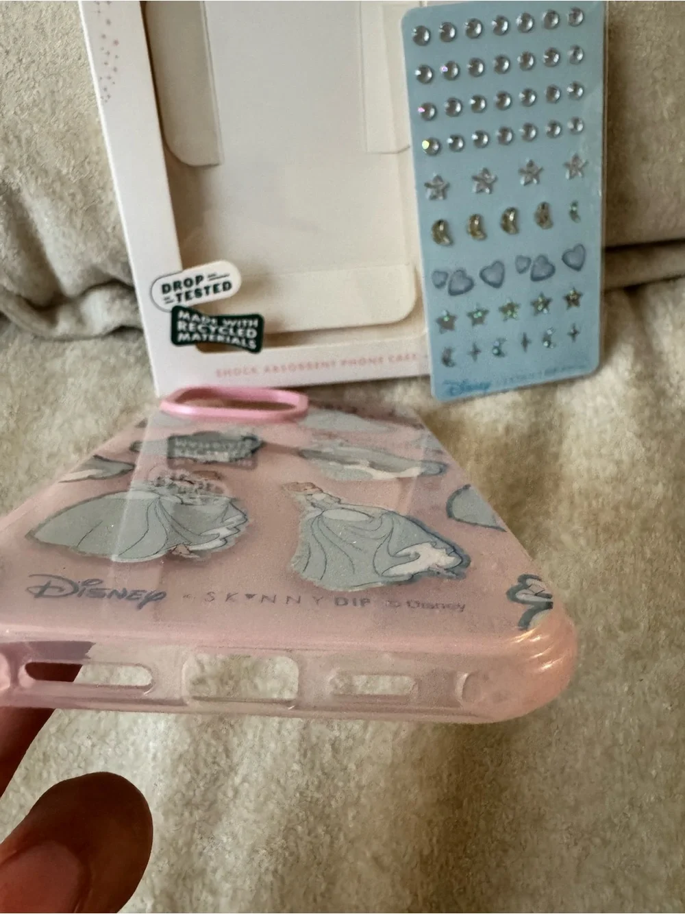 Disney Pink Cinderella Holographic Sticker iPhone 13 Pro Max Case